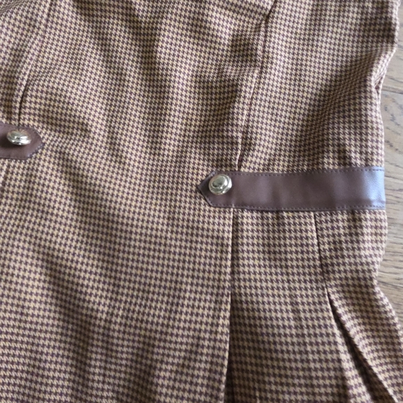 Happliy Grey Houndstooth Dress Brown Sleeveless Kids Size 6 - Picture 4 of 12